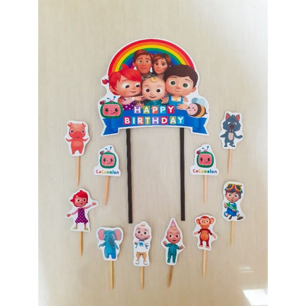TOPPER COCOMELON / CAKE TOPPER COCOMELON / TOPER KUE COCOMELON / TOPPER HAPPY BIRTHDAY