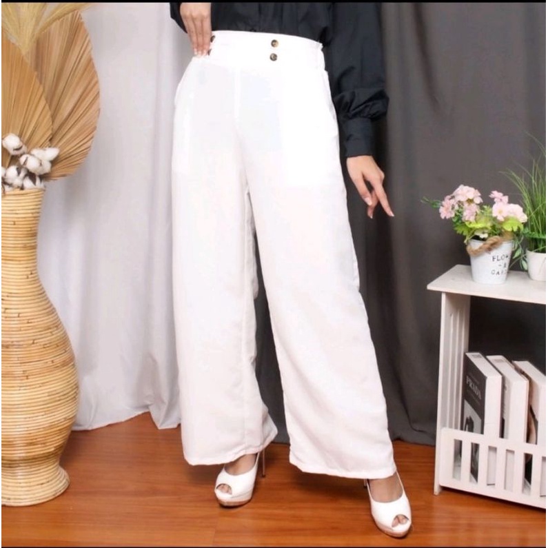 Celana Kulot Linen Highwaist