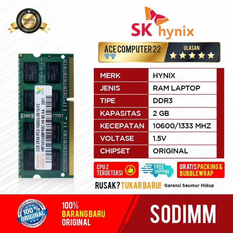 HYNIX SODIMM DDR3 2GB PC 10600