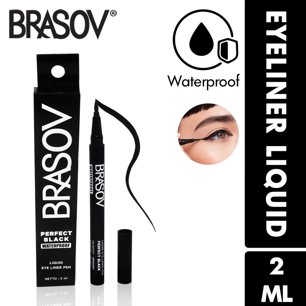 ❤ RATU ❤ Brasov Eyeliner Spidol Perfect Black Waterproof | Liquid Eyeliner Pen 2ml BPOM✔️