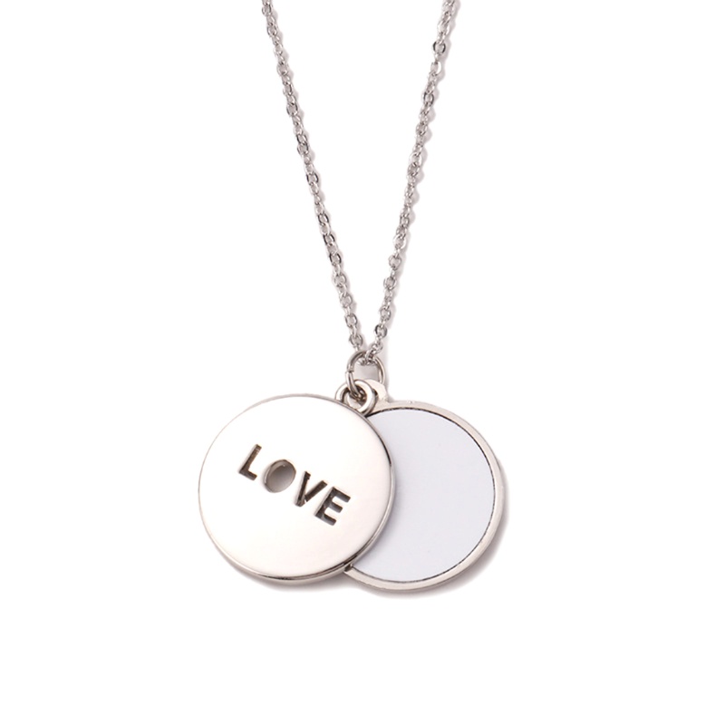 SIY Heart-shaped / Round Hollow Necklace Flat Chain Pendant Jewelry Valentine