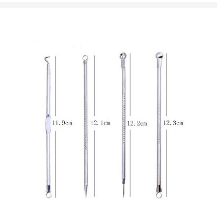 [TOSERBA_EMAK] -  EFERO Face Care Skin Acne Pimple Needle Remover Kit 4 PCS - AS1 - Silver