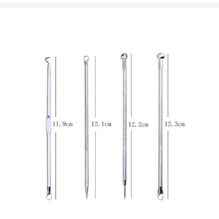 [TOSERBA_EMAK] -  EFERO Face Care Skin Acne Pimple Needle Remover Kit 4 PCS - AS1 - Silver