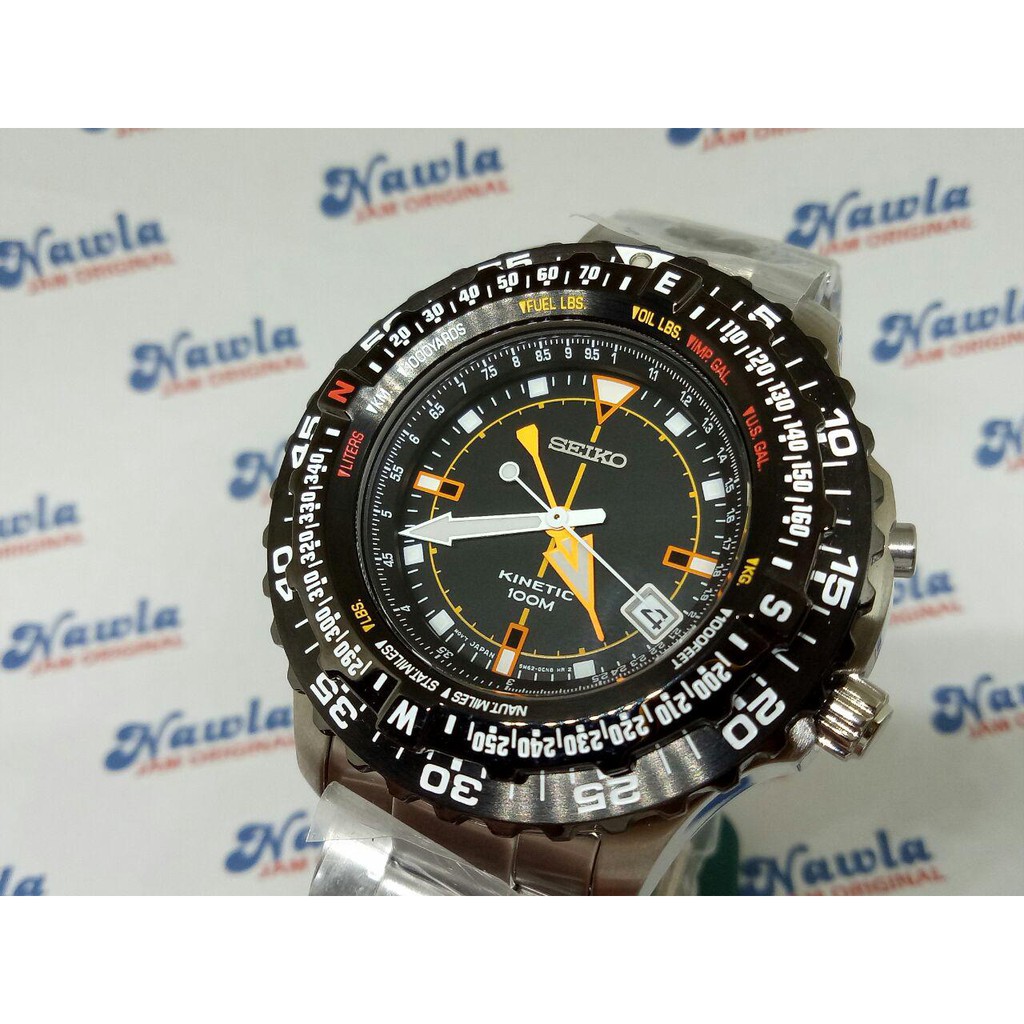 Seiko Kinetic SKA423P1 Flightmaster Black Dial Jam Tangan Pria SKA423