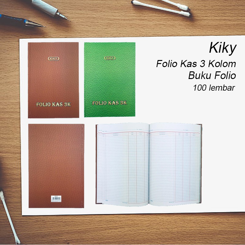 Kiky / Folio Kas 3 Kolom / Buku Folio 622241CK-BK  / 100 lembar