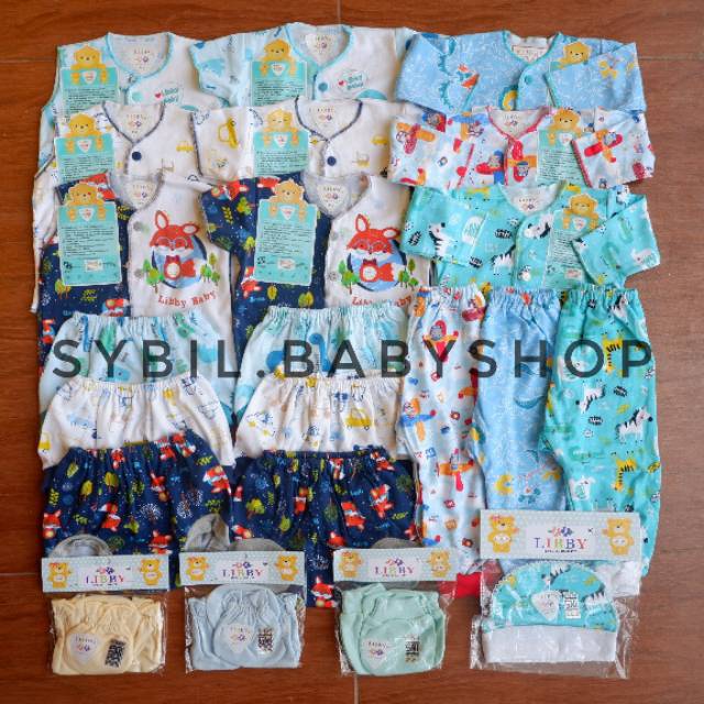 Paket LIBBY  Newborn Bayi MOTIF  Terbaru  31 pcs Paket 