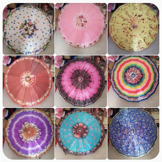 Payung Nagoya16 Jari NG062 Motif Kembang / NG063 Motif Gedung