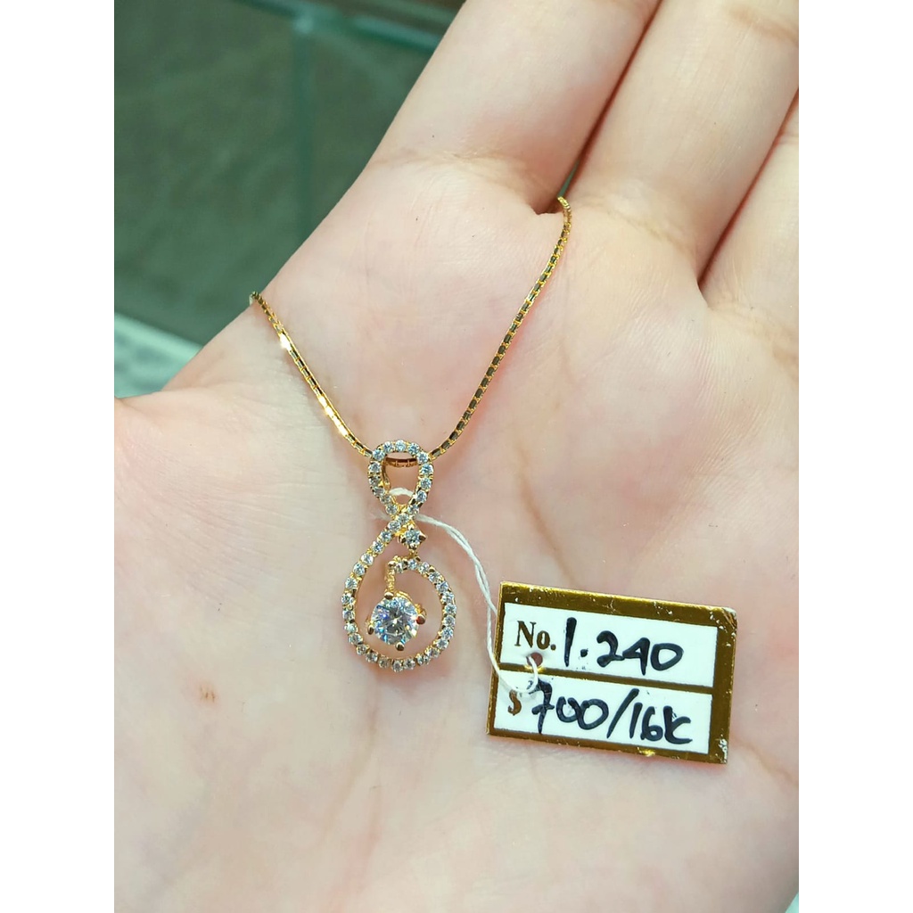 Liontin Pendant Emas Zircon Fashion Kadar 70% 1.24 Gram (Tanpa Kalung)