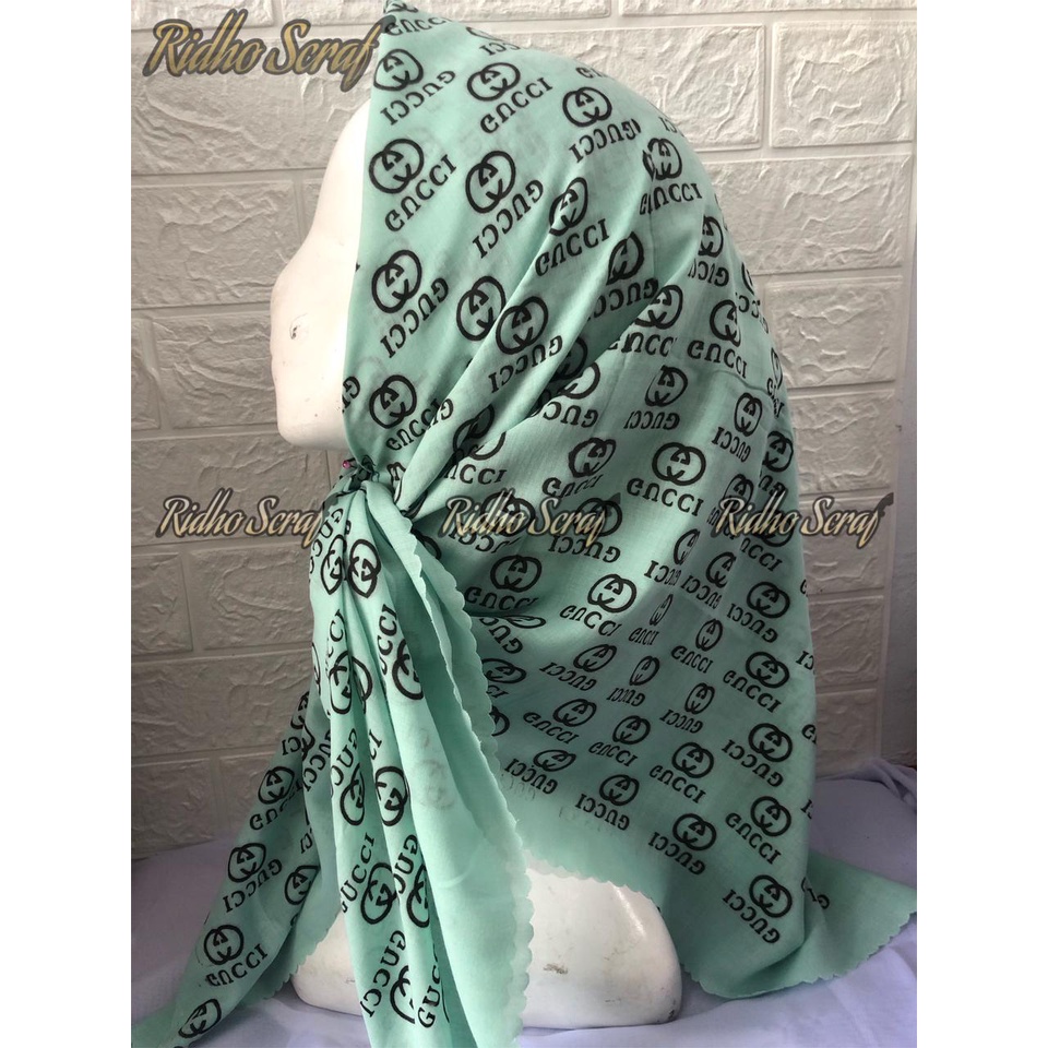 TERBARU HIJAB SEGIEMPAT DENAY MOTIF BRANDED GUCCI/TERMURAH/TERLARIS