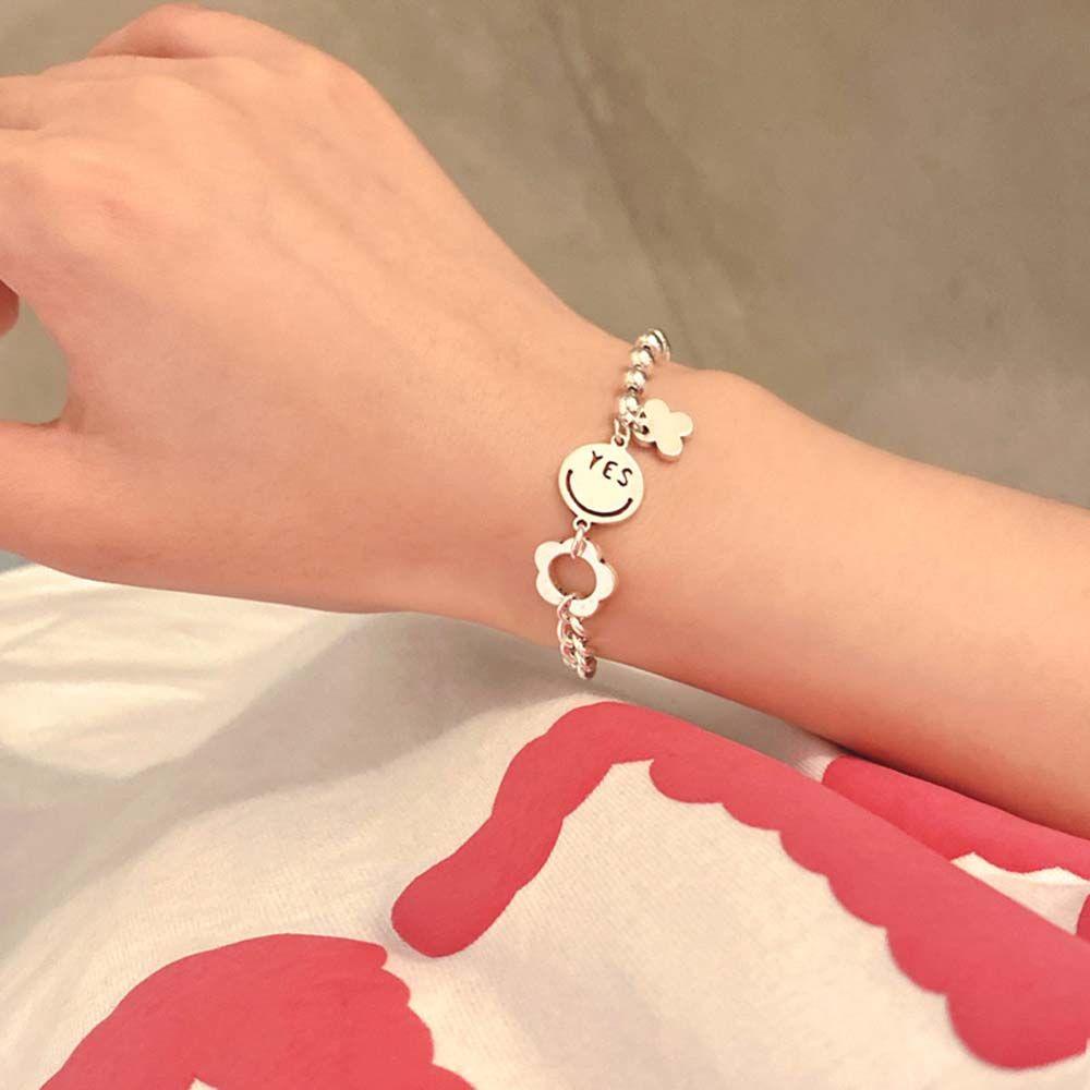 Mxbeauty Smiley Gelang Kepribadian Manis Bunga Perhiasan Fashion Rantai Berlubang Gadis Minimalis Gaya Korea Bracelet