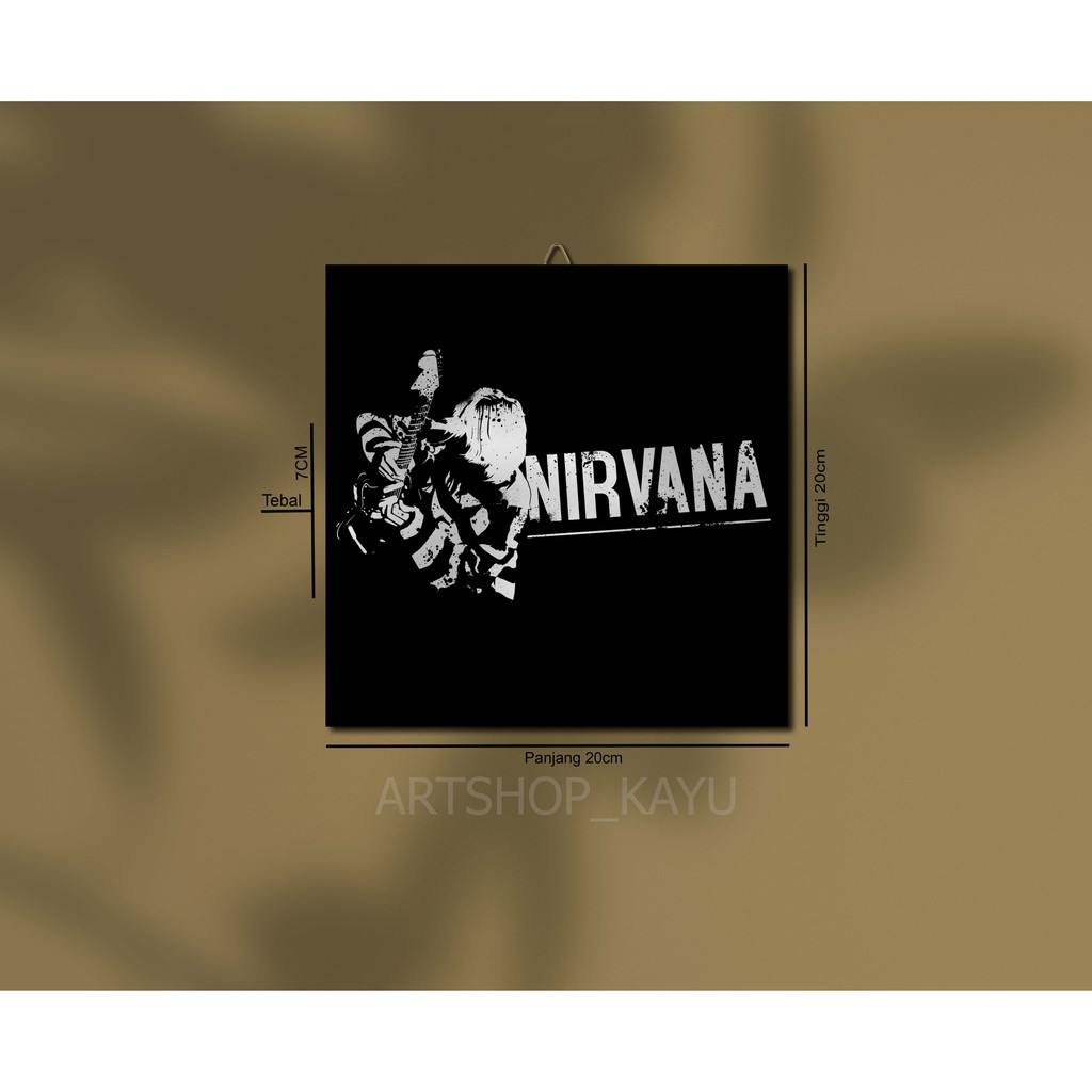 Hiasan dinding BAND MUSIK MUSISI NIRVANA Poster Kayu Pajangan Rumah/ dekorasi dinding / Walldecor