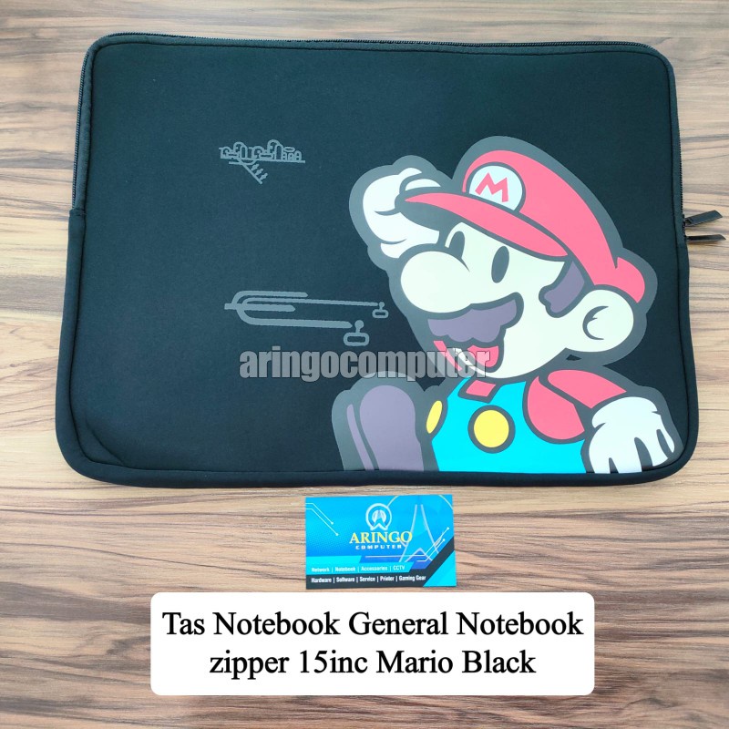 Tas Notebook General Notebook zipper 15inc Mario Black