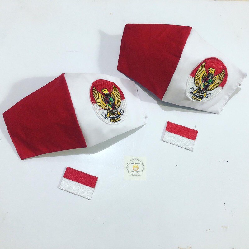 Masker Kain 3 Ply Katun Jepang Premium Bendera Merah Putih Indonesia Murah Viral