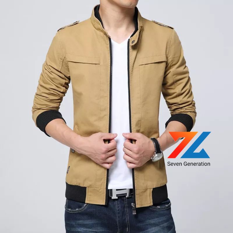 jaket katun pria new model keren/jaket pria gaul dari bahan katun /jaket pria keren dari bahan katun