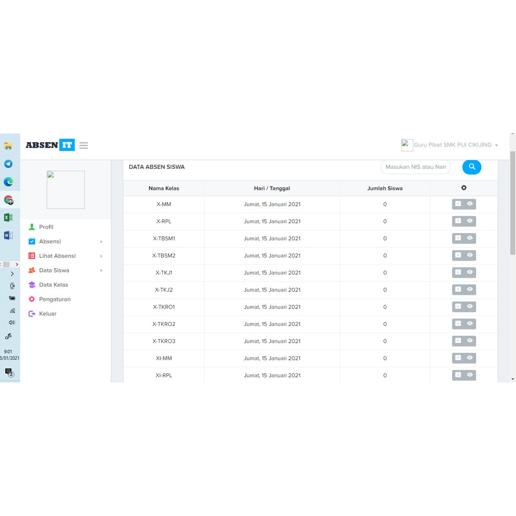 Aplikasi Web Absensi Untuk Finger Print