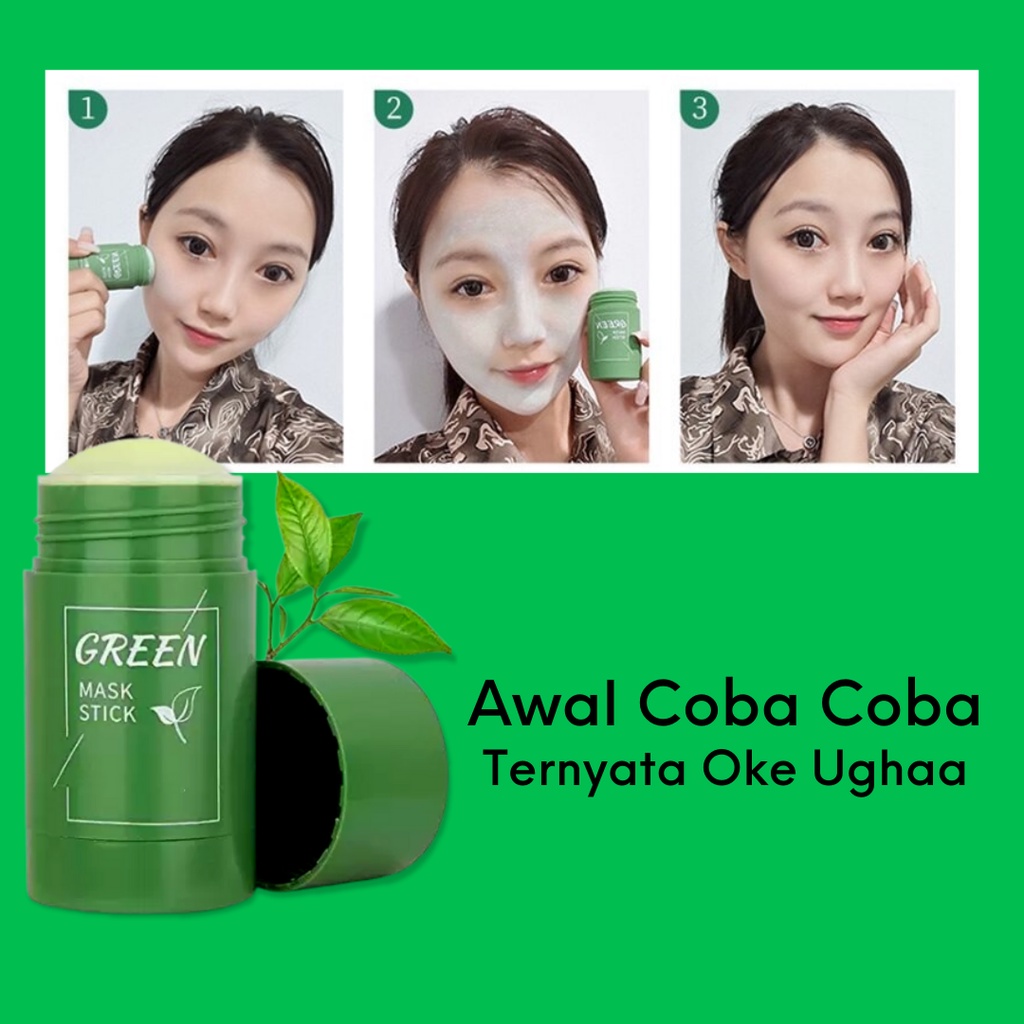 Green Tea Mask Stick Meidian Masker Wajah Penghilang Komedo Pori Pori Pria Dan Wanita Paling Ampuh 40 Gram 100% Original