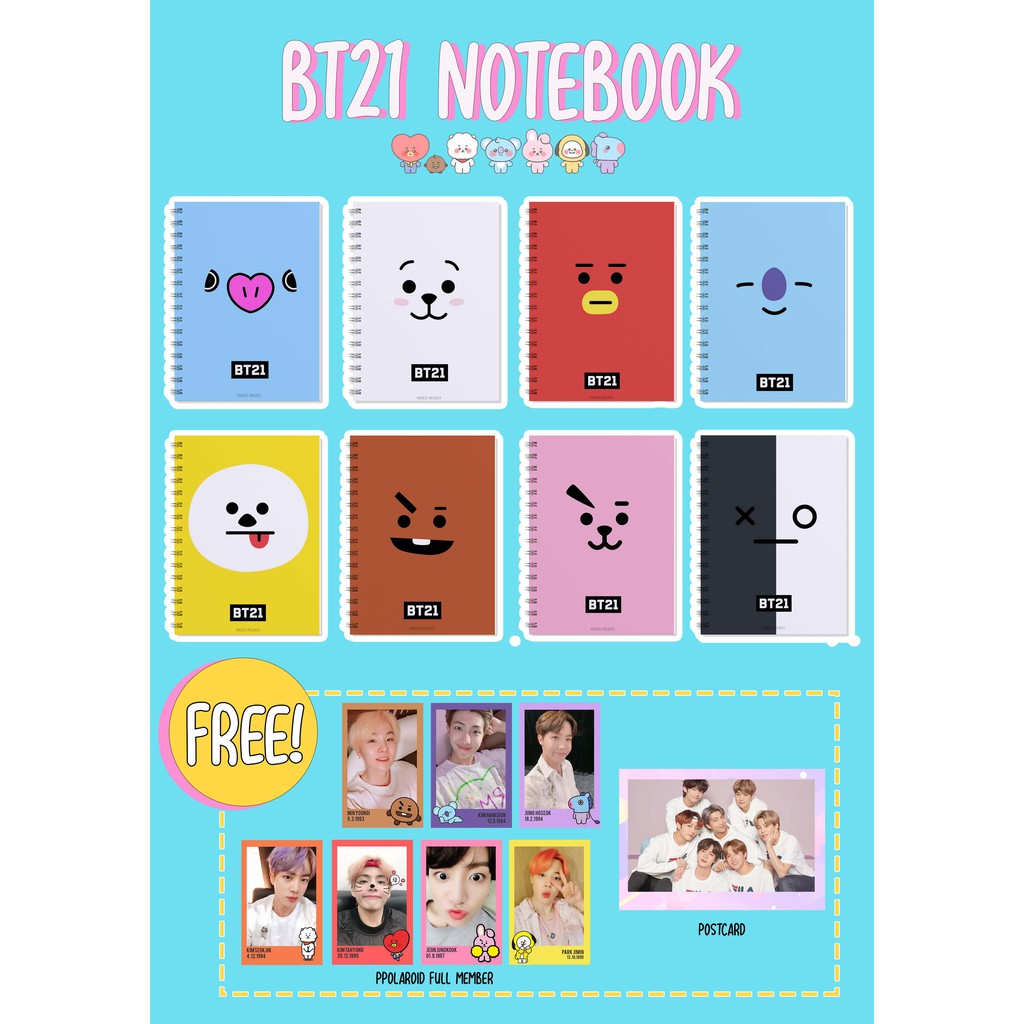 

BUKU TULIS NOTEBOOK A5 KPOP HARDCOVER BTS BT21 MURAH untuk sekolah ( COD / bayar ditempat )