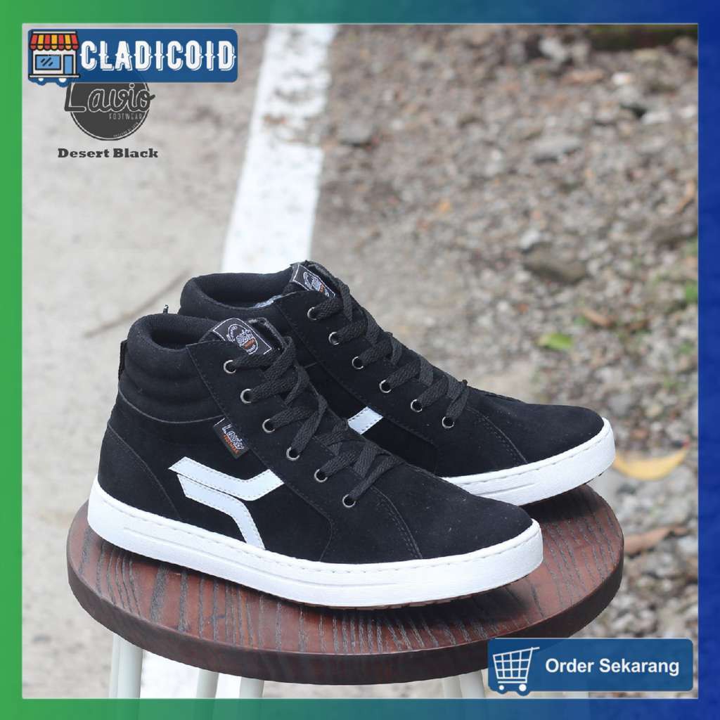 SEPATU SNEAKERS PRIA ORIGINAL MODEL TERBARU DAN STYLISH LAVIO DESERT ORIGINAL WARNA HITAM DLL