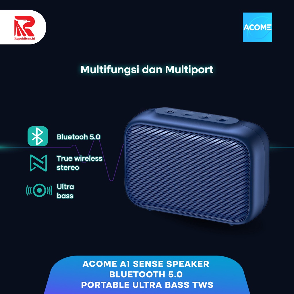 Acome A1 SENSE Speaker Bluetooth 5.0 Portable Ultra Bass TWS