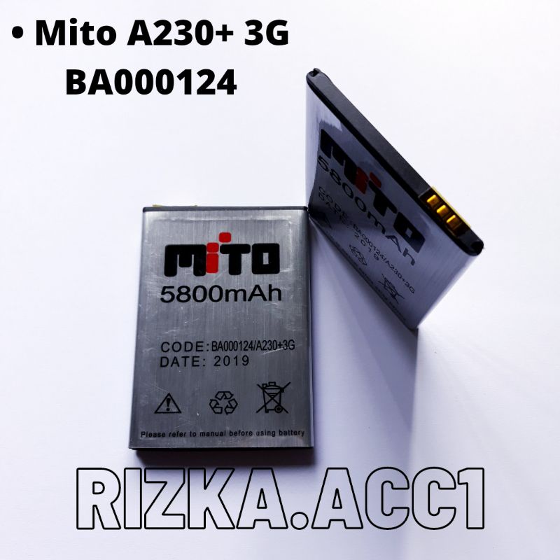 Baterai Batre Mito A230+ 3G A91 BA000124 BA-000124 A230 Plus Battery Batrai Hp