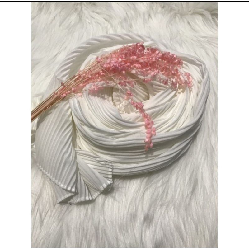 Pashmina Plisket Lidi Polos Tanpa Lipatan/Kerudung plisket/hijab plisket-7