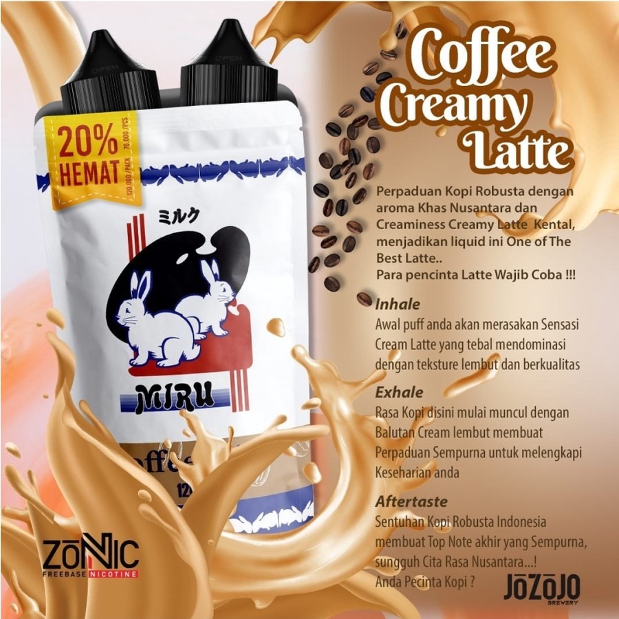 Miru Coffee Milk 120ML / 2x60ML by Jozojo Brewery - Authentic