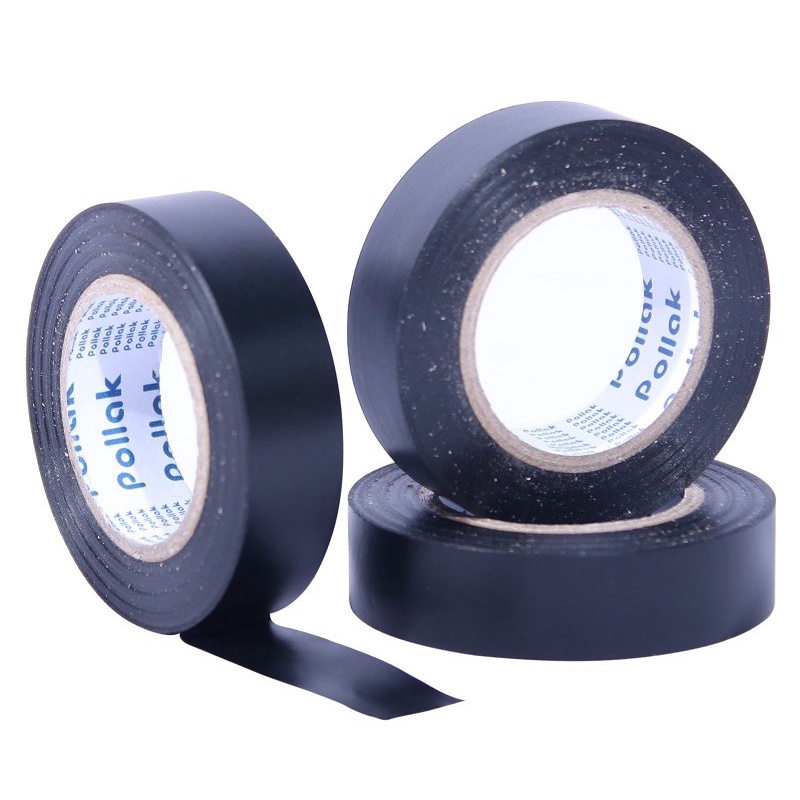 Solasi Listrik Kabel Hitam Tahan Panas Pollak Professional 18mm x 20Meter Rekat Kuat Berkualitas