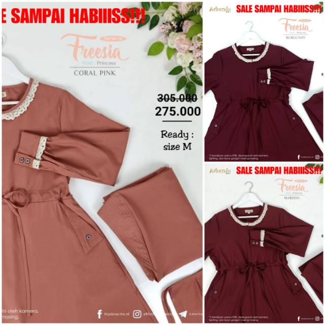 Gamis set Freesia ori Afifatin Big Promo