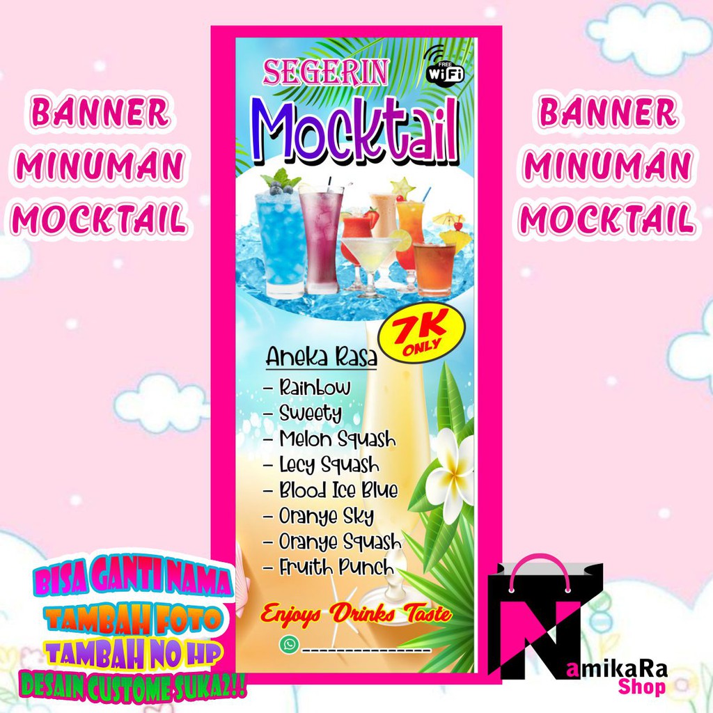 Banner Spanduk Backdrop Minuman Moctail/Banner Minuman Moktail Segar / Backdrop Minuman Mocktail