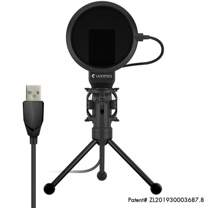 YANMAI SF-777 Condeser Microphone with Pop Filter and Tripod Stand - Mikrofon Condenser USB