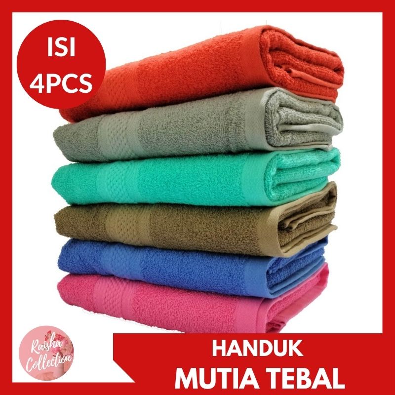 PAKET Handuk Mutia Jumbo Isi 4 Warna MIX Random