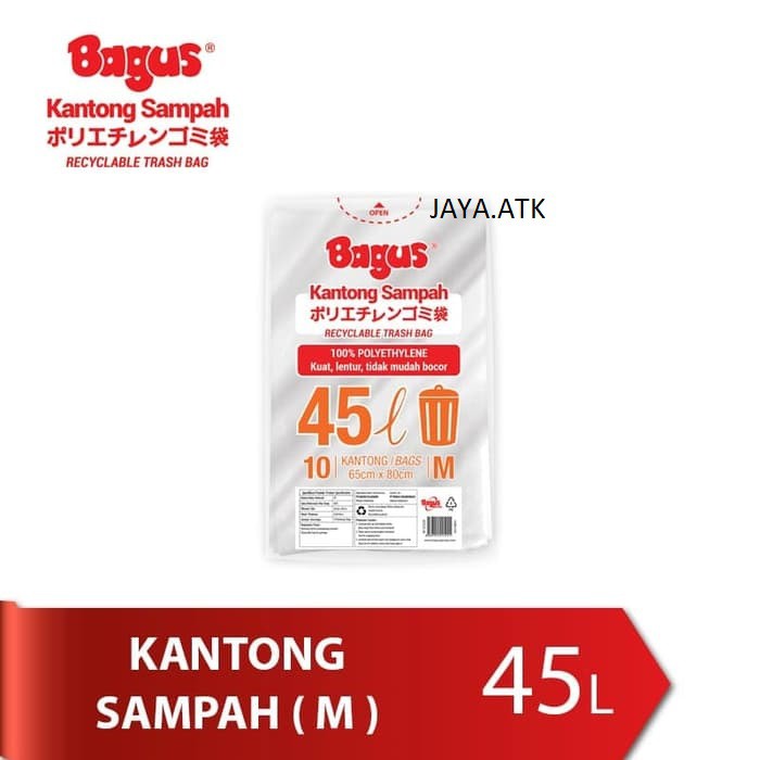 KANTONG SAMPAH BAGUS KRESEK 45 L 65 X 89 CM ISI 10 WASTE BAG MEDIUM PLASTIK SAMPAH