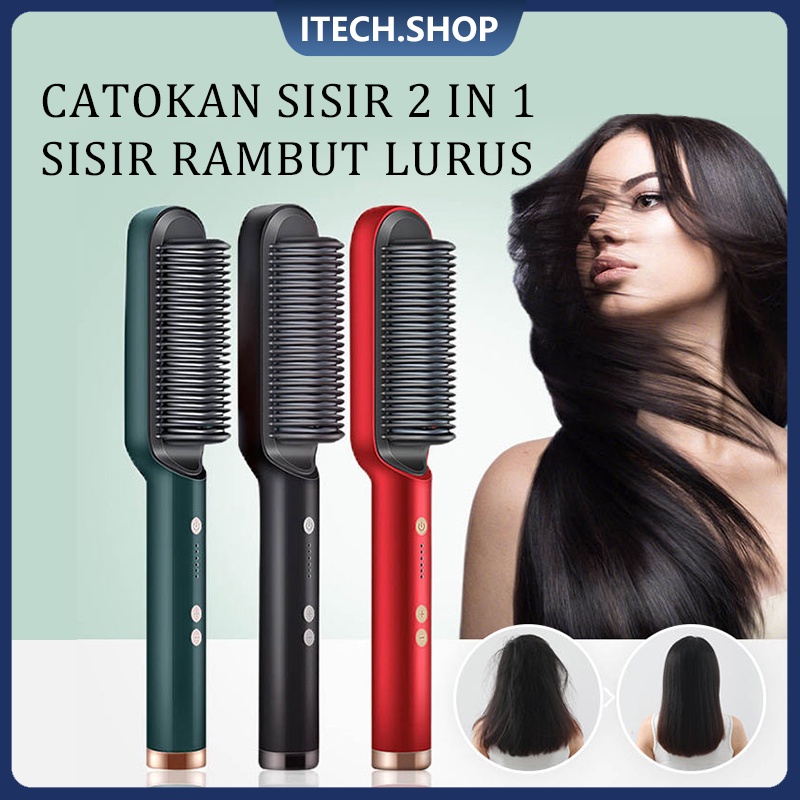 Sisir Rambut Lurus / 2 in 1 Sisir Pelurus Multifungsi / Pelurus Rambut Cepat