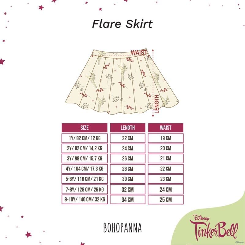 Bohopanna Flare Skirt Disney TinkerBell // Rok Anak Perempuan