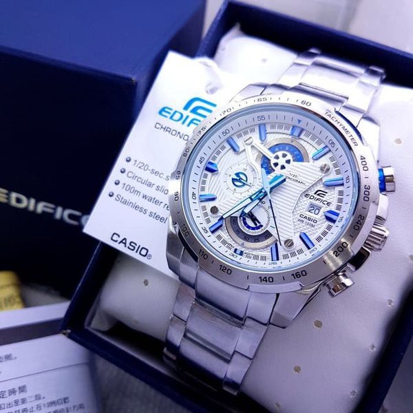 Jam Casio Edifice EFR 523D - 1A2VUDF Stainless Silver Dial White