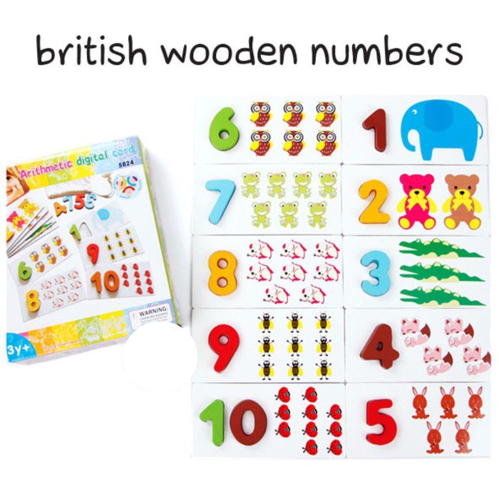 [BIG SALE] British Wooden Number Puzzle - Mainan Edukasi