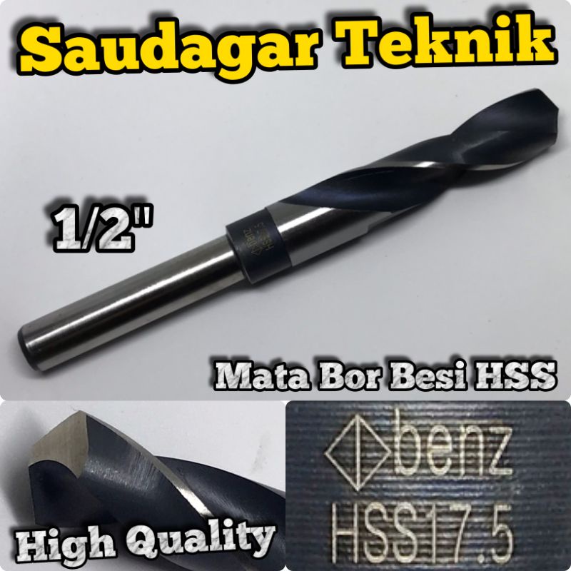 Mata Bor Besi 17.5mm Bisa Bor Tangan Reduced Shank 17,5 mm 1/2&quot;