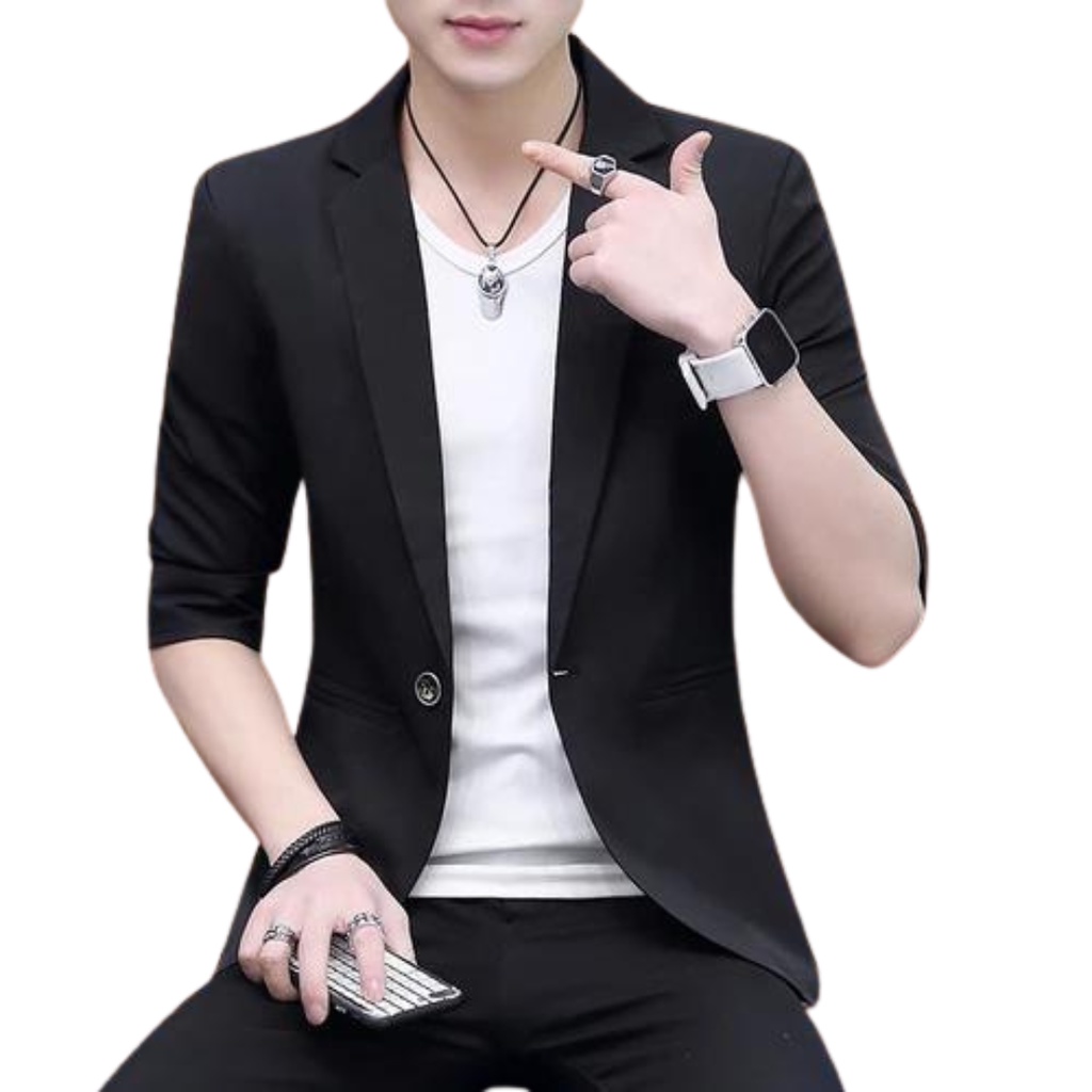 JAS PRIA KOREA TANGAN 3/4 SESIKU / JAS PRIA / JAS PRIA FORMAL / JAS PRIA DEWASA / JAS PRIA CASUAL / 