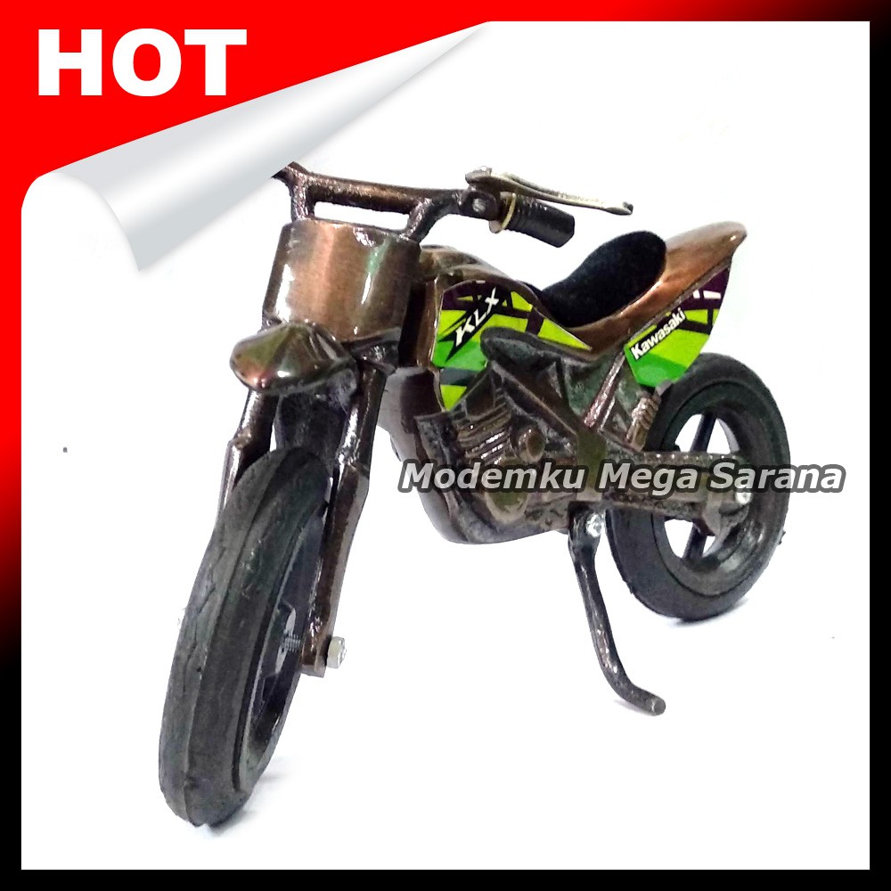 Miniatur Diecast Motor Kawasaki KLX dari Logam