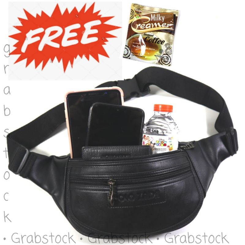 Promo Waistbag Polo Bahan Kulit Halus Tas Pinggang Bisa SElempang