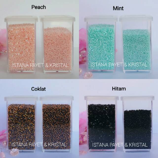 Payet jepang MGB (bambu & pasir) peach, mint, coklat & hitam