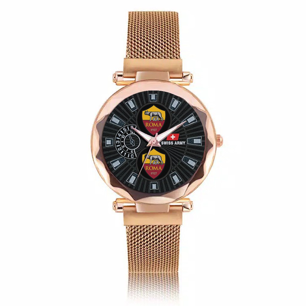 Jam Tangan Wanita Custom - AS ROMA Free Box &amp; Batre Cadangan