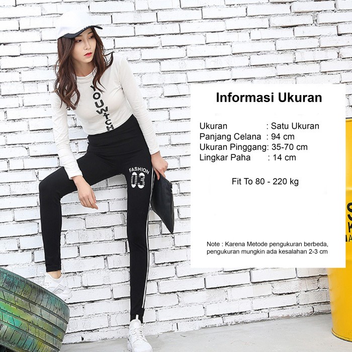 Celana Legging Wanita Panjang Korean Style Bahan Nylon Allsize