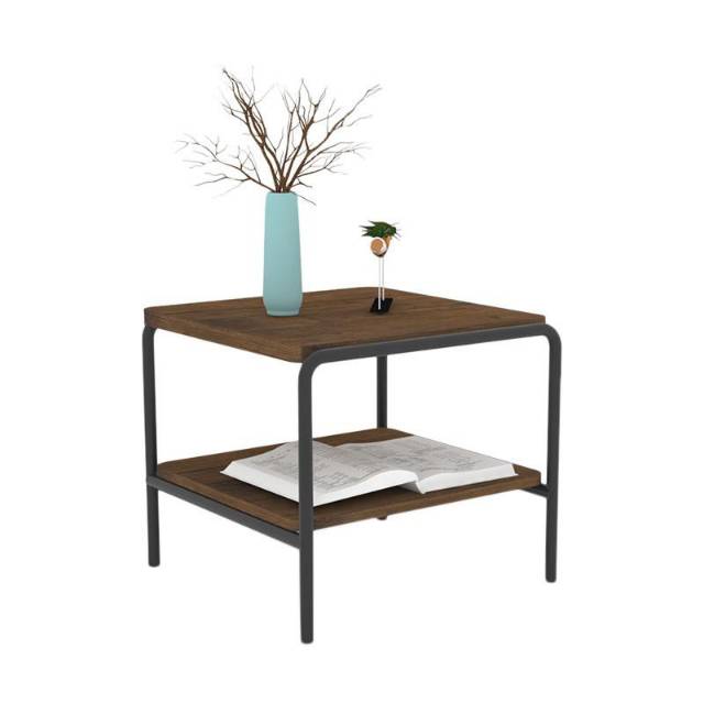 Meja Nakas Meja Sudut Side Table Jeju Rangka Besi Teak Wood Black Shopee Indonesia