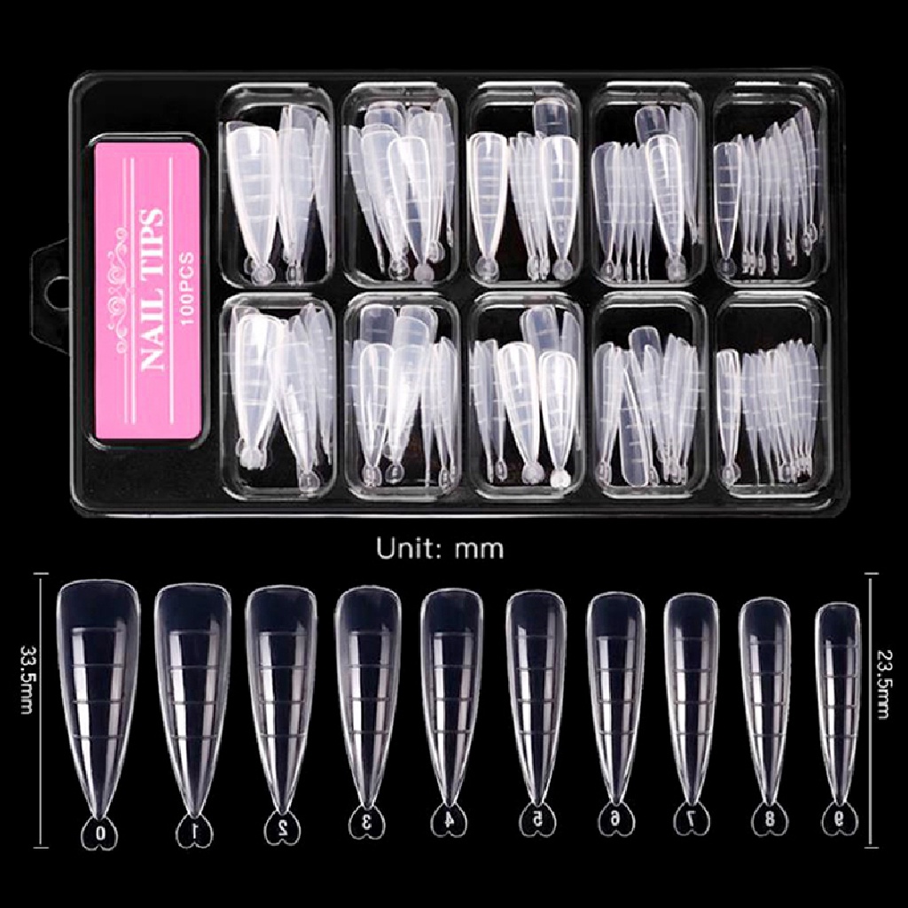 Mornin 100pcs / Set Cetakan Kuku Palsu Full Cover Untuk Diy Manicure