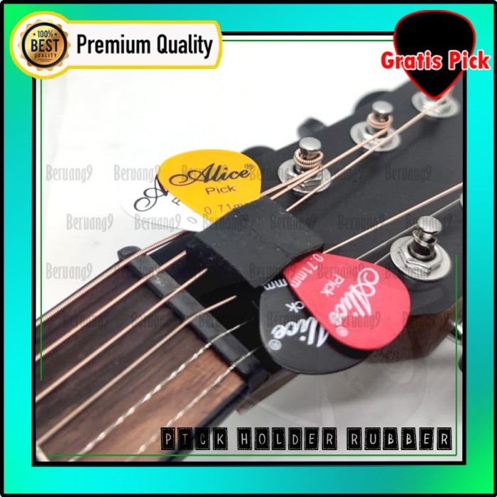 Pick Gitar Holder Jepit / Tempat Pick karet / Pick Case Rubber Import