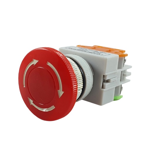 Saklar Emergency Stop LAY7 PBCY090 LAY37 Push Button Switch Tombol Jamur Emergensi