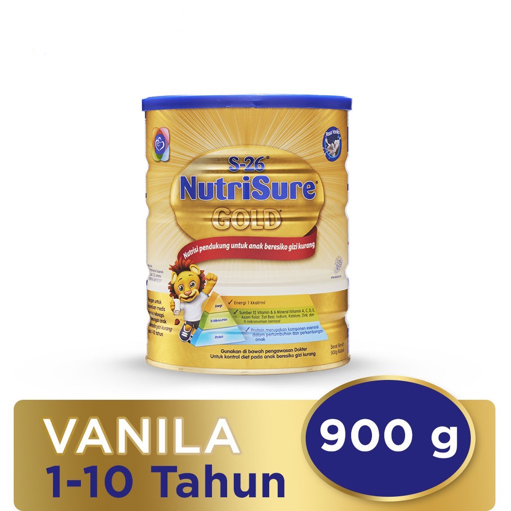 S-26 NUTRISURE Gold 900g Vanila Susu Pertumbuhan Anak 1 - 10 Tahun