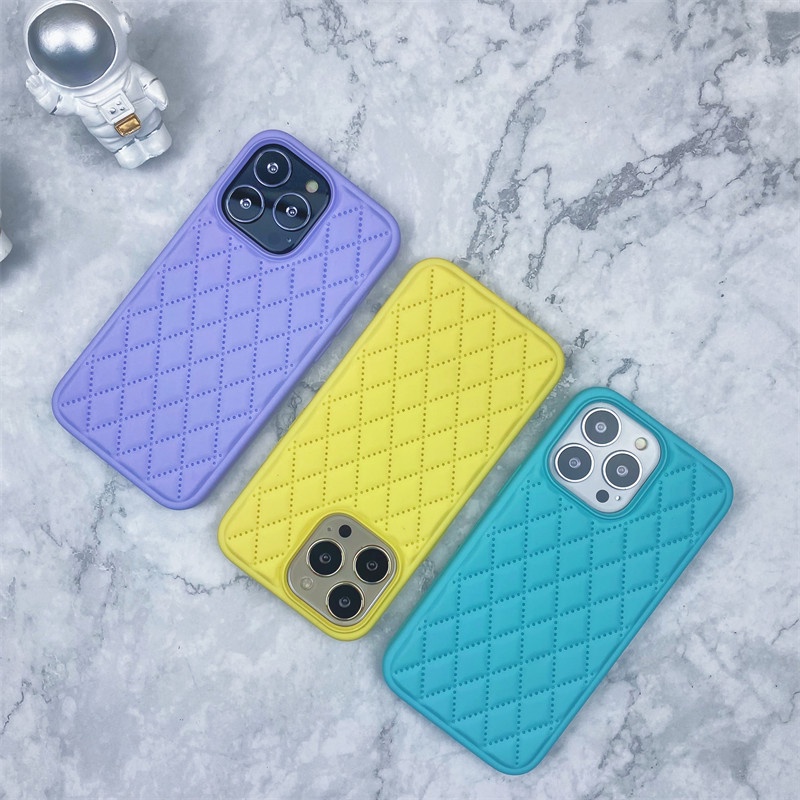 Soft Case Silikon Motif Lingge Untuk IPhone 11 12 13 Pro X XR XS MAX