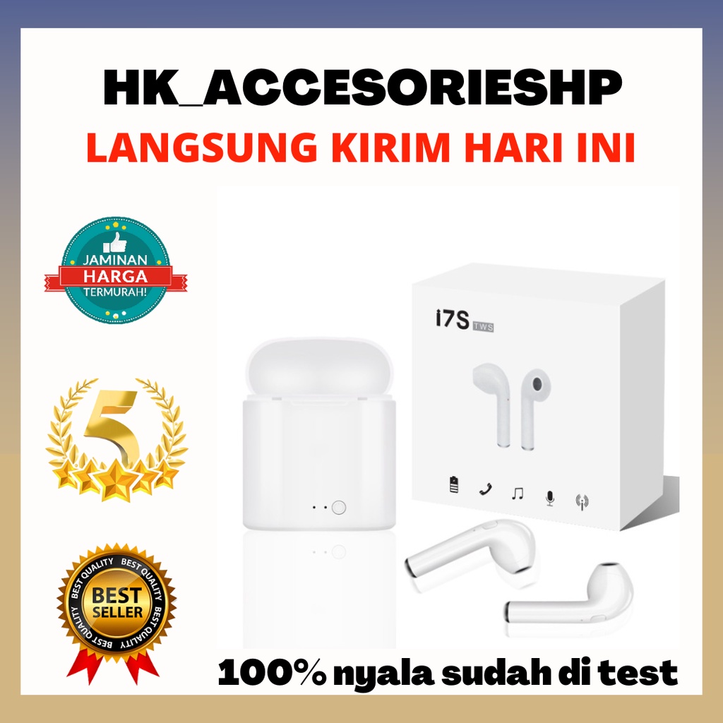 Headset Bluetooth I7s Kualitas Grade A